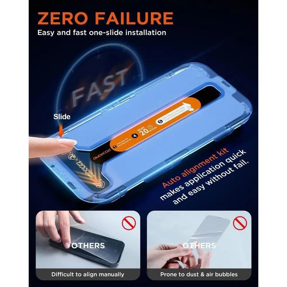 Privacy Screen Protector For iPhone 16 PRO-MAX Auto Align Kit 10X Military 4 Pac